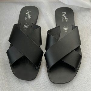 Seychelles Anthropologie Black Criss Cross Sandal